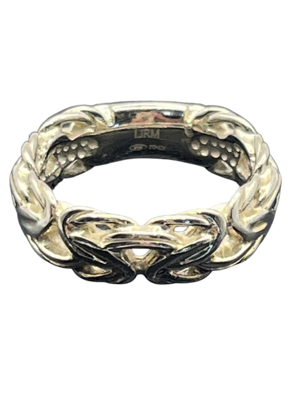 LIRM Italy sterling silver Byzantine link ring size 9